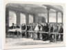 The Cotton Famine: Distributing Tickets for Bread Soup Meat Meal Coal Etc. At the Office of a District Provident Society Manchester 1862 by Anonymous