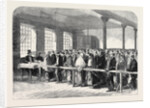 The Cotton Famine: Distributing Tickets for Bread Soup Meat Meal Coal Etc. At the Office of a District Provident Society Manchester 1862 by Anonymous