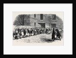 The Cotton Famine: Operatives Waiting for Their Breakfast in Mr. Chapman's Courtyard Mottram Near Manchester 1862 by Anonymous