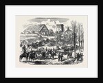 The Austro-Prussian War: Provender Waggons of the Prussian Army Passing the Saxon Frontier 1866 by Anonymous
