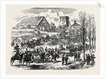 The Austro-Prussian War: Provender Waggons of the Prussian Army Passing the Saxon Frontier 1866 by Anonymous