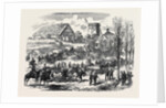 The Austro-Prussian War: Provender Waggons of the Prussian Army Passing the Saxon Frontier 1866 by Anonymous