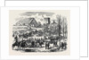The Austro-Prussian War: Provender Waggons of the Prussian Army Passing the Saxon Frontier 1866 by Anonymous
