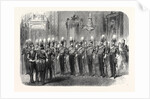 The Queen's Court: The Hon. Corps of Gentlemen-at-Arms on Duty at Buckingham Palace London UK 1866 by Anonymous
