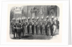 The Queen's Court: The Hon. Corps of Gentlemen-at-Arms on Duty at Buckingham Palace London UK 1866 by Anonymous