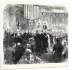Mr. Peabody Distributing the Prizes at the Working Classes Industrial Exhibition Guildhall UK 1866 by Anonymous