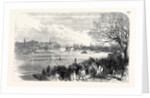 The Oxford and Cambridge University Boat Race: Passing the Crab Tree UK 1866 by Anonymous