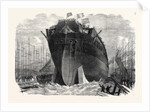 Attempted Launch of the Ironclad Frigate Northumberland at Millwall UK 1866 by Anonymous
