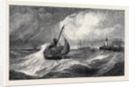 Freshening Gale Scarborough Fishing Boats Returning to Harbour, from the Royal Academy Exhibition 1871 by Anonymous