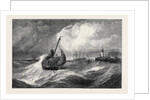 Freshening Gale Scarborough Fishing Boats Returning to Harbour, from the Royal Academy Exhibition 1871 by Anonymous