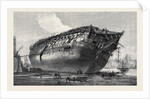 Breaking-Up H.M.S. Queen at Rotherhithe 1871 by Anonymous