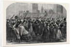 Reinforcements for Canada: The Guards Crossing Westminster Bridge on Their Way to the South Western Railway Station December 28 1861 by Anonymous