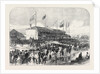 Boathouse at Putney: The Cambridge Crew Going Out for Practice 1868 by Anonymous