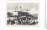 Boathouse at Putney: The Cambridge Crew Going Out for Practice 1868 by Anonymous