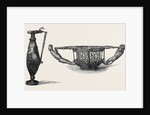 Gold Ewer or Wine Jug (Dacian 5th Century) Left Bowl or Basket with Tiger Handles (Dacian 5th Century) Right 1868 by Anonymous