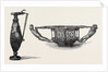 Gold Ewer or Wine Jug (Dacian 5th Century) Left Bowl or Basket with Tiger Handles (Dacian 5th Century) Right 1868 by Anonymous