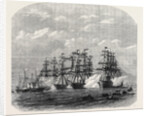 Visit of the Prince and Princess of Wales to Ireland: The Ironclad Squadron Saluting the Royal Yacht in Dublin Bay 1868 by Anonymous