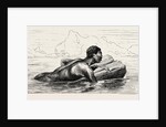 Nubian Swimming On A Bundle of Reeds by Anonymous