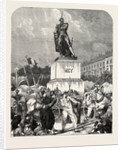 At Metz, Before the Statue of Marshal Ney, France, 1870 by Anonymous