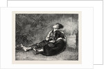 His Only Friend; a Boy and a Dog Asleep Next to a Milestone which Reads London 27 Miles by Anonymous
