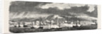 The French and British Fleets at Cherbourg, France: Sunrise in the Roadstead, Cherbourg: View of the Earthworks, the French Fleet Saluting, 1865 by Anonymous