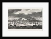 The French and British Fleets at Cherbourg, France: Sunrise in the Roadstead, Cherbourg: View of the Earthworks, the French Fleet Saluting, 1865 by Anonymous
