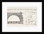 Cable Railway Tunnel Under River Near Van Buren Street, Chicago, 1890: Elevation of Tunnel Portal, and Section Showing Dimensions by Anonymous