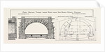Cable Railway Tunnel Under River Near Van Buren Street, Chicago, 1890: Elevation of Tunnel Portal, and Section Showing Dimensions by Anonymous