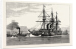 The Collision Between the German Ironclads in the Channel: The Konig Wilhelm Being Towed Into Portsmouth Harbour by Anonymous
