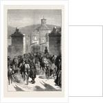 The Carlist Revolt in Spain: Mountain Artillery Re-Entering Pampeluna by the St. Nicholas Gate after an Expedition against the Carlists, 1873 by Anonymous