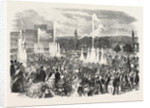 The First Display of the Fountains on the Upper Terrace of the Crystal Palace, London, 1855 by Anonymous