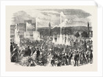 The First Display of the Fountains on the Upper Terrace of the Crystal Palace, London, 1855 by Anonymous