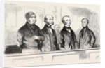 A Sketch at Bow Street on July 11, 1855; Sir J.D. Paul, Strahan, Bates, Tyrrell (Jailer) by Anonymous