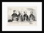 A Sketch at Bow Street on July 11, 1855; Sir J.D. Paul, Strahan, Bates, Tyrrell (Jailer) by Anonymous