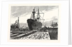 New York: Preparing to Remove the Obelisk from the Hold of the Steamer Dessoug, at the Clifton Dry Dock, Staten Island by Anonymous