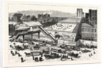 New York: View of the East River Bridge and the Approaches, Taken from the Hall of Records, City Hall Park by Anonymous