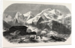 The Eiger, Moench and Jungfrau (canton of Bern), Switzerland, 1855, Engraving by Anonymous