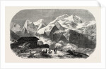The Eiger, Moench and Jungfrau (canton of Bern), Switzerland, 1855, Engraving by Anonymous
