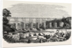 Construction of the viaduct of Mayenne, in Laval (railroad west), France by Anonymous