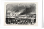 Spinning Wool and Silk Factory in Flames, Elbeuf, France. Seine-Maritime, Haute-Normandie by Anonymous