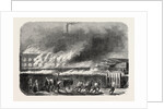 Spinning Wool and Silk Factory in Flames, Elbeuf, France. Seine-Maritime, Haute-Normandie by Anonymous