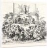 Salon of 1855. Prussian School. The Tower of Babel, Engraving by Anonymous