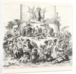 Salon of 1855. Prussian School. The Tower of Babel, Engraving by Anonymous