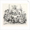 Salon of 1855. Prussian School. The Tower of Babel, Engraving by Anonymous