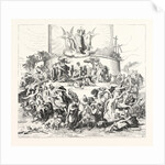 Salon of 1855. Prussian School. The Tower of Babel, Engraving by Anonymous