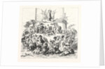 Salon of 1855. Prussian School. The Tower of Babel, Engraving by Anonymous