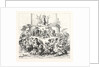 Salon of 1855. Prussian School. The Tower of Babel, Engraving by Anonymous