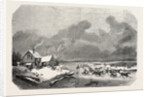 Sweden. Trotting Race on a Lake in Sweden, Engraving 1855 by Anonymous