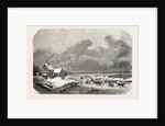 Sweden. Trotting Race on a Lake in Sweden, Engraving 1855 by Anonymous
