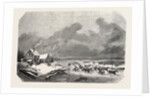Sweden. Trotting Race on a Lake in Sweden, Engraving 1855 by Anonymous